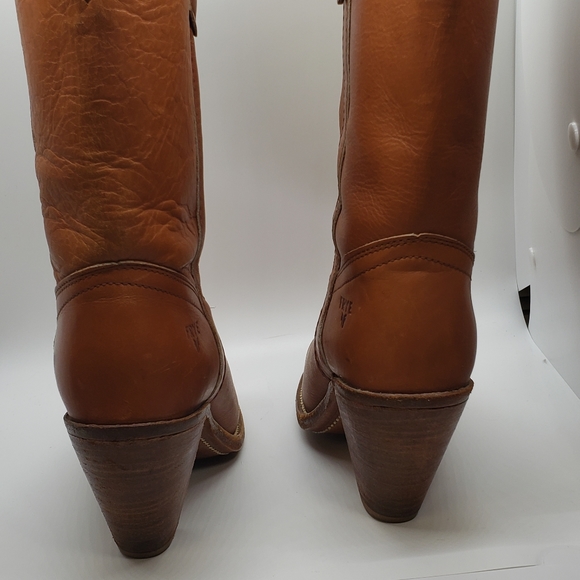 Vintage Frye USA Made Leather Cowboy Boots Size 10 - Picture 7 of 11